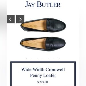 Jay Butler Wide Width Cromwell Penny Loafer Size 11